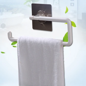 

Hand Towel Ring Holder For Bathroom Towel Flexible Sticker Plastic Rack Multifunctional Storage Shelf Bathroom Accessories