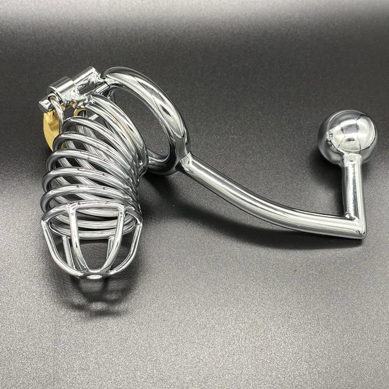 male sex products stainless steel chastity belt cock cage with