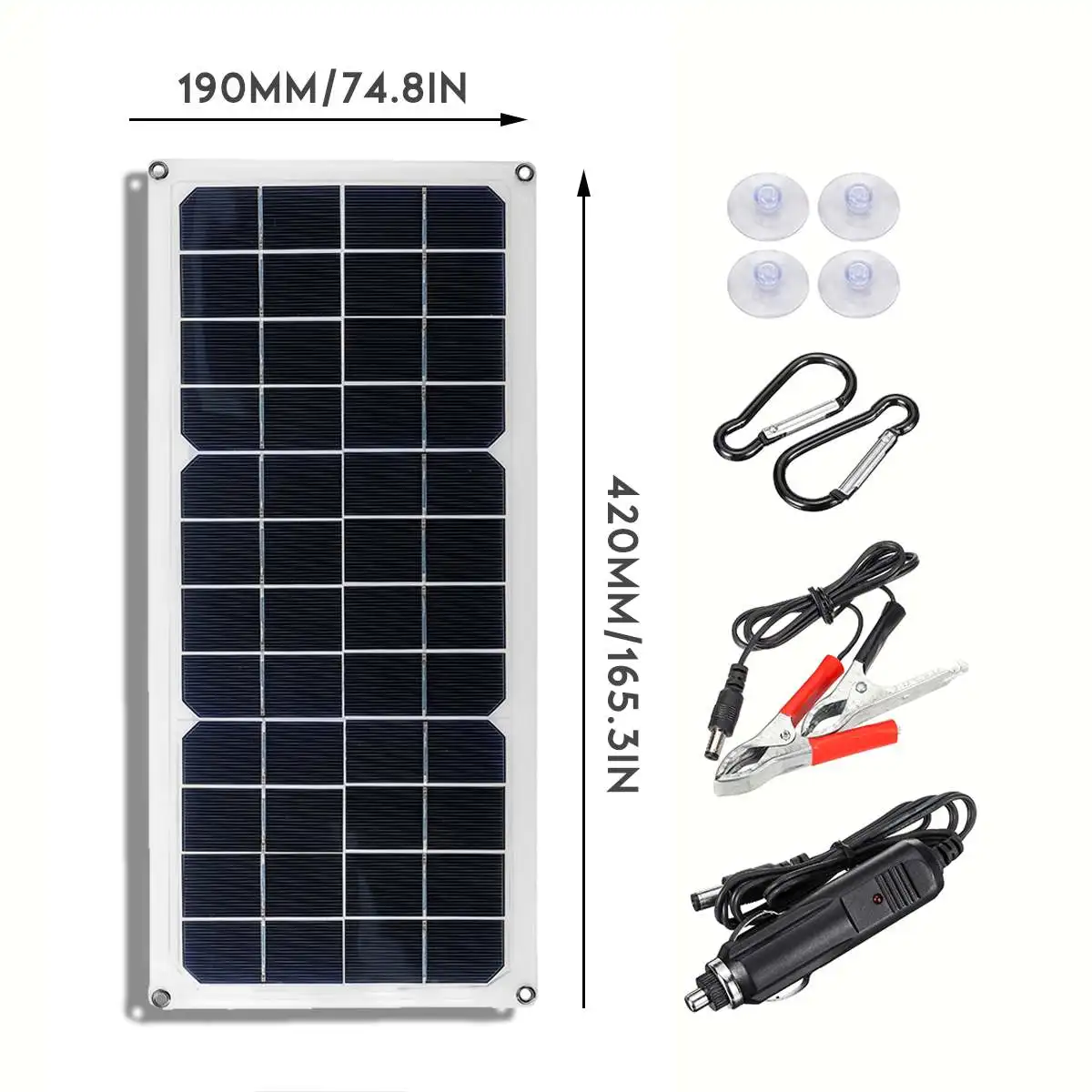 LEORY 12V 25W 1.2A 420x190x3mm монокристаллическая Солнечная Панель зарядное устройство набор с задней распределительной коробкой Поддержка USB порта
