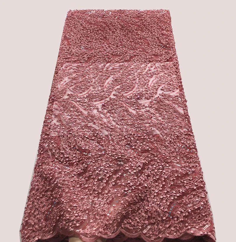 Esewing High Quality Tulle Sequins French Nigerian Lace Fabrics Plume Embroidered African Black Blue Lace Fabric