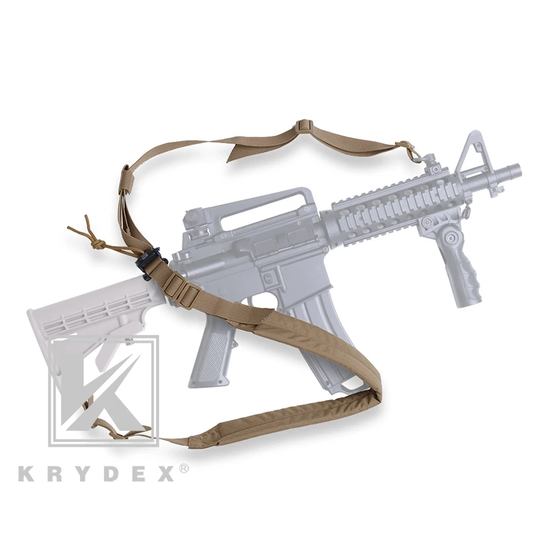 Airsoft KRYDEX Imbracatura tattica a 1 punto/2 punti con ganci in metallo per fucile fucile imbottita 