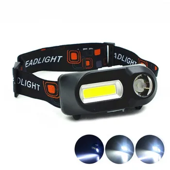 

Wasafire Mini COB LED Headlight Headlamp Head Light Flashlight USB Rechargeable 18650 Torch Camping Hiking Night Fishing Light