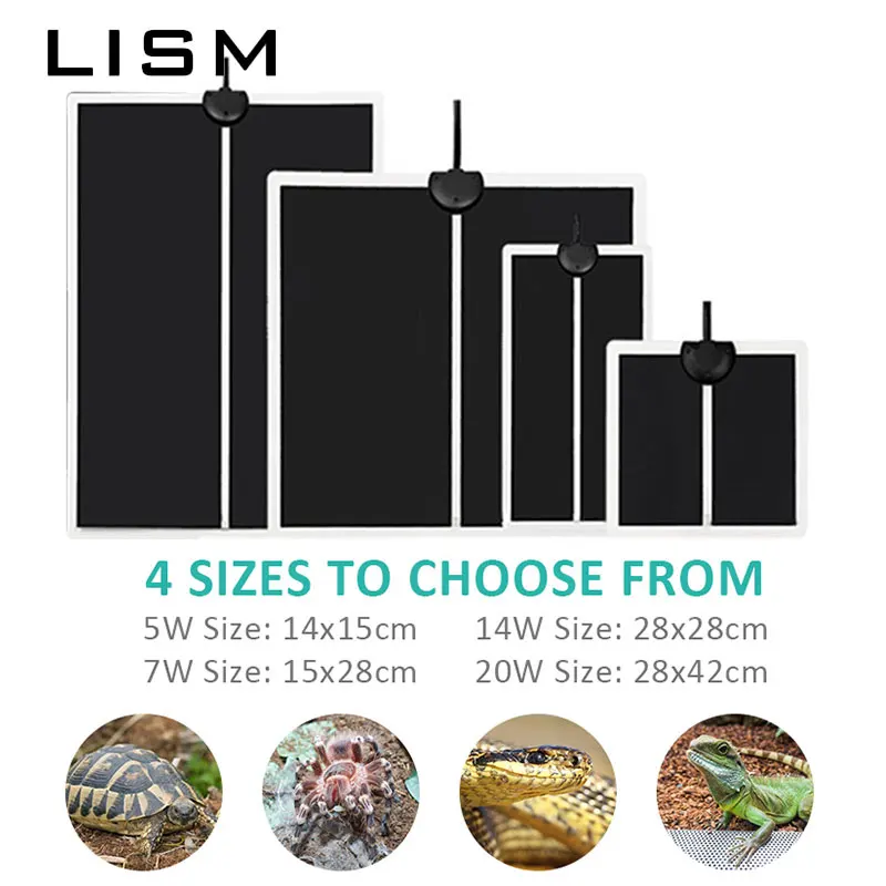 

5-20W EU/US Terrarium Reptiles Heat Mat Climbing Pet Heating Warm Pads Adjustable Temperature Controller Mats Reptiles Supplies