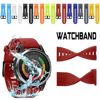 

New 26mm Textured Silicone Watch Strap Replacement Wristband Universal Wrist Strap For Garmin Fenix 5 / F3 Hr / F5x Plus / Mk1