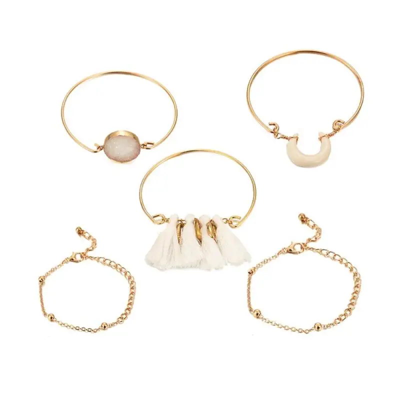 Богемский Браслет в виде ракушек земля любовь лист Браслеты в форме кисточек Бохо браслеты из натурального камня Женщины многослойная цепочка браслет