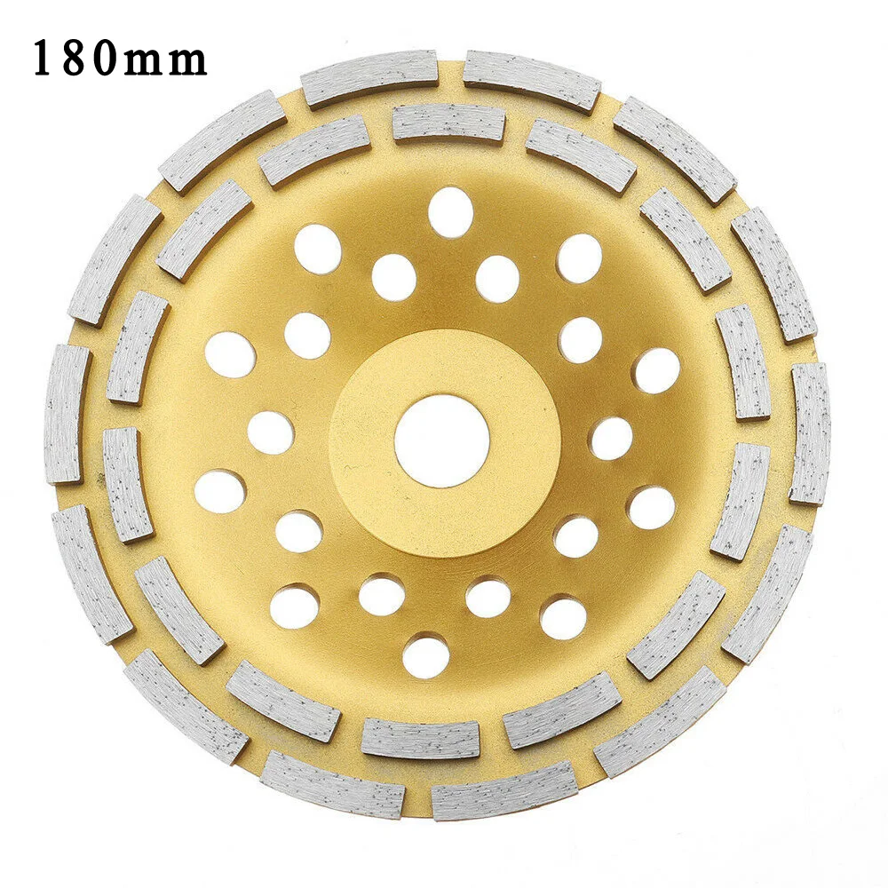 

115/125/180mm Diamond Grinding Cup Wheel Disc Double Row Fits Angle Grinder Tool