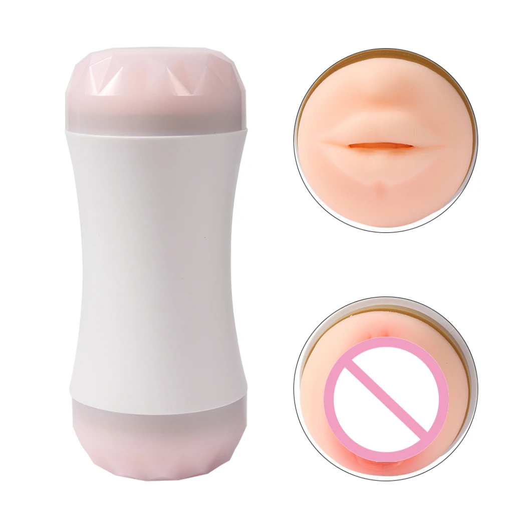Dual Head Simulation Vagina Mouth Full Auto Vibrating Massager Masturbation Suction Aircraft Cup Pocket Pussy Vibrator Adult Toy