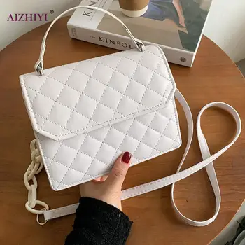 

Popular Simple Female Daily Bag Lattice Women Messenger Bag Small Shoulder Crossbody Casual Lady Simple Handbags