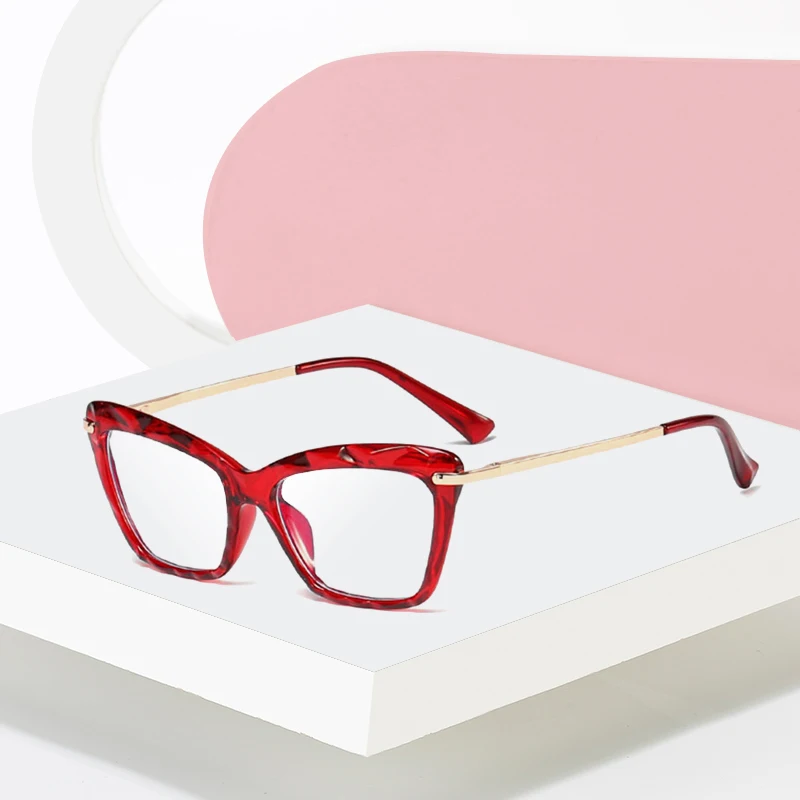 Women Eyeglasses Frames Metal Acetate Rim Spectacles Eyewear Fashion Styles
