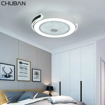 

Ultra-thin Ceiling Fan Lights Dimming Remote Control Plafonnier LED Fans Invisible Leaves Lampara Techo Bedroom Ceiling Lamps
