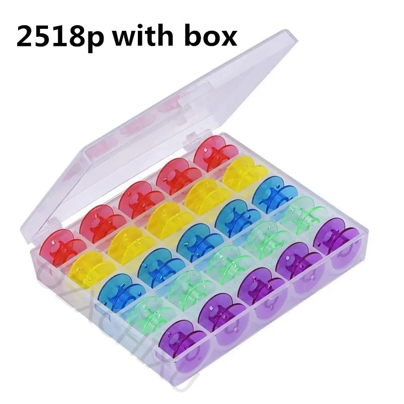 1set/lot Clear Plastic 25 Bobbins Sewing Machine Spools With Thread Storage Case Box For Home Sewing Accessories Sewing Tools 