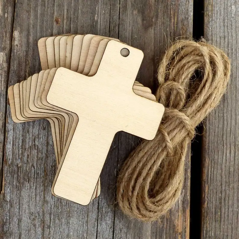 Wooden Plain Christian Cross Craft Shape Plywood | Дом и сад