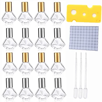

8ml Pentagram Glass Roller Bottle with Metal Ball Perfumes Balms Sample Roller Bottle Empty Perfume Vials with Glass Ball