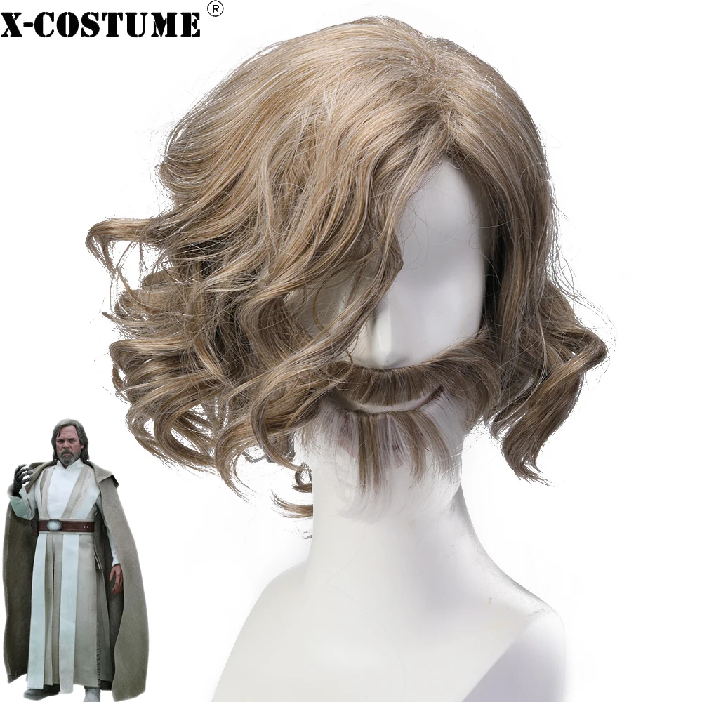 

X-COSTUME Star Wars Episode VIII: The Last Jedi Cosplay Luke Skywalker Wig & Bread Halloween Cosplay