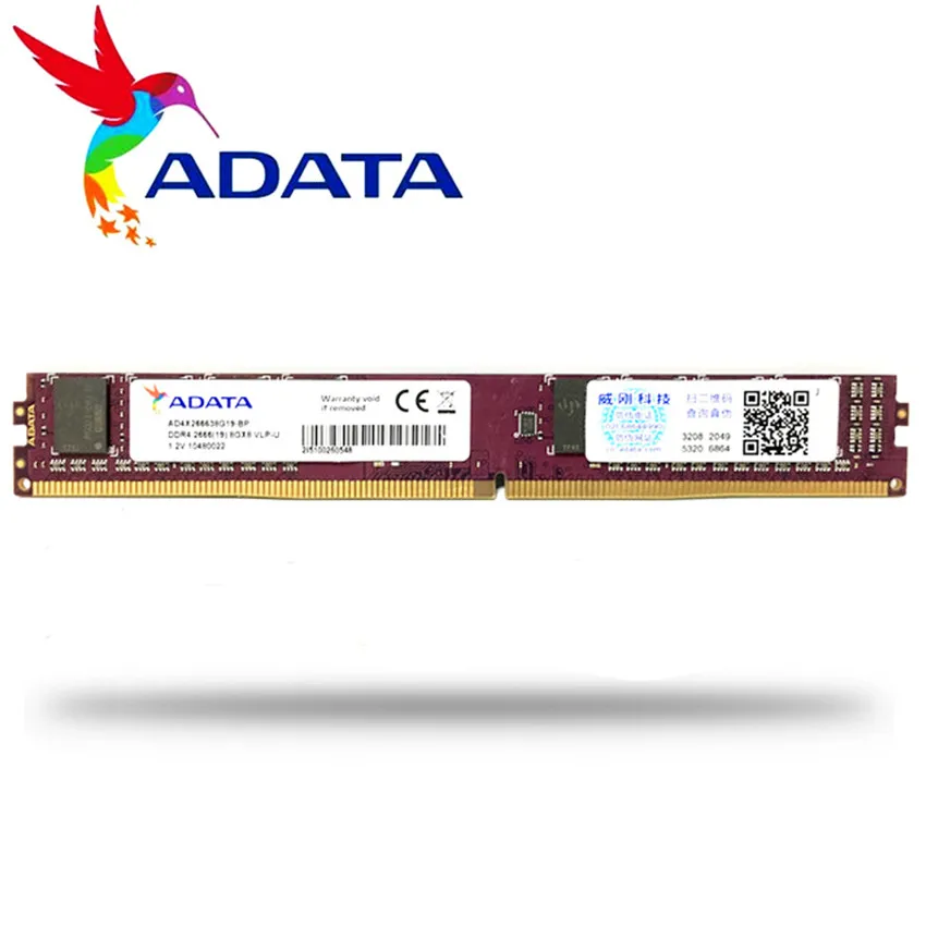 ADATA PC DDR4 ram 4 ГБ 8 ГБ 16 ГБ 2666 МГц или 2400 МГц DIMM настольная память поддержка материнской платы PC4 4G 8G 16G 2666 2400 МГц