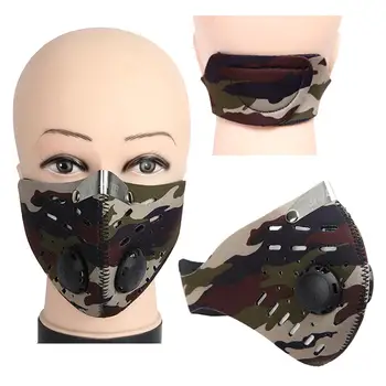 

Sports Camo Mask Wind-proof Dust-proof Mask Activated Carbon Valve PM2.5 Running Motorcycle Cycling Mask Anti-pollution Mask