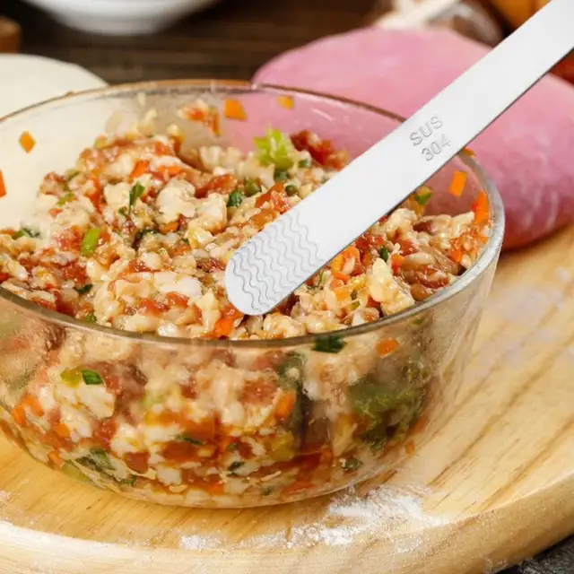 304 Rozsdamentes Acél Konyhai Gombóc Töltés Wonton Töltelékkeverék Kanál Konyha Válogatás Szerszámok Eladás - Image 3