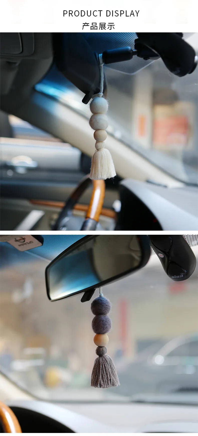 Headdress NEON YELLOW Car Accessory Rear-View Mirror Decoration 