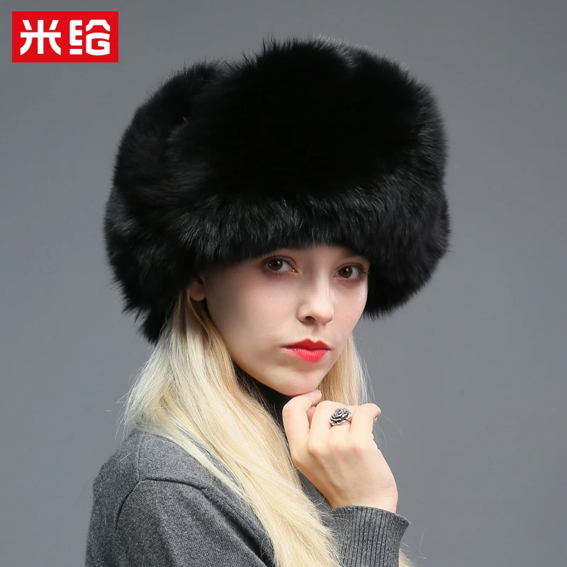 Кожаная Шапка Lei Feng для мужчин и женщин с лисой Maomaozi, зимние наушники, сохраняющие тепло, кожа и мех, лыжная шляпа