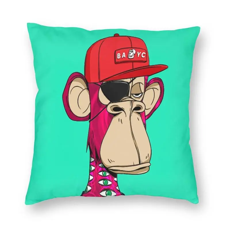 

Luxury Bored Ape Yacht Club Cushion Cover for Sofa Polyester Monkey King Pillow Case for Living Room
