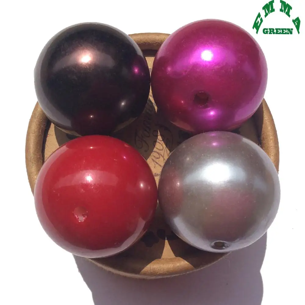 Chunky bubblegum beads forJewelry Making ABS Pearls Bead Mix Colors Pearl Beads for Women Acrylic Round Beads Accessories bead