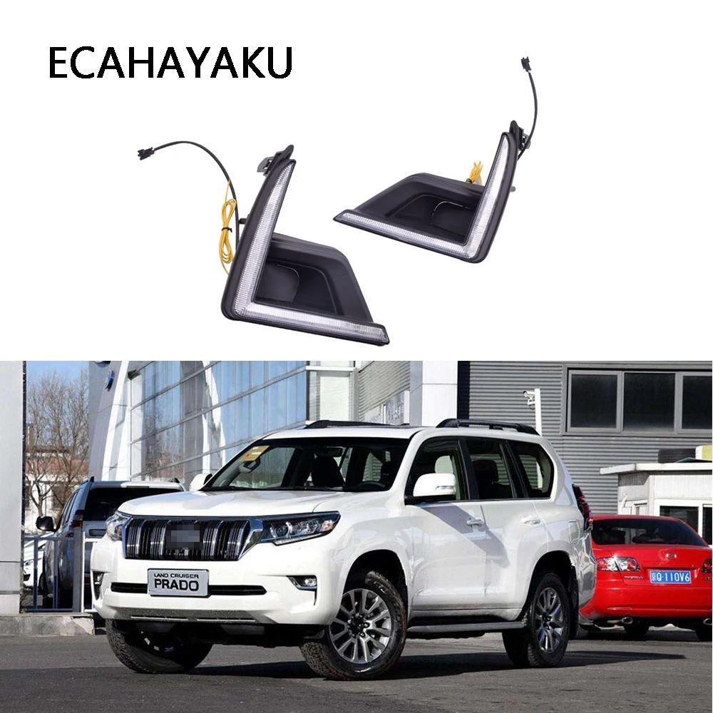 ECAHAYAKU Автомобильные светодиодные дневные ходовые огни DRL для Toyota Land Cruiser Prado FJ150 LC150