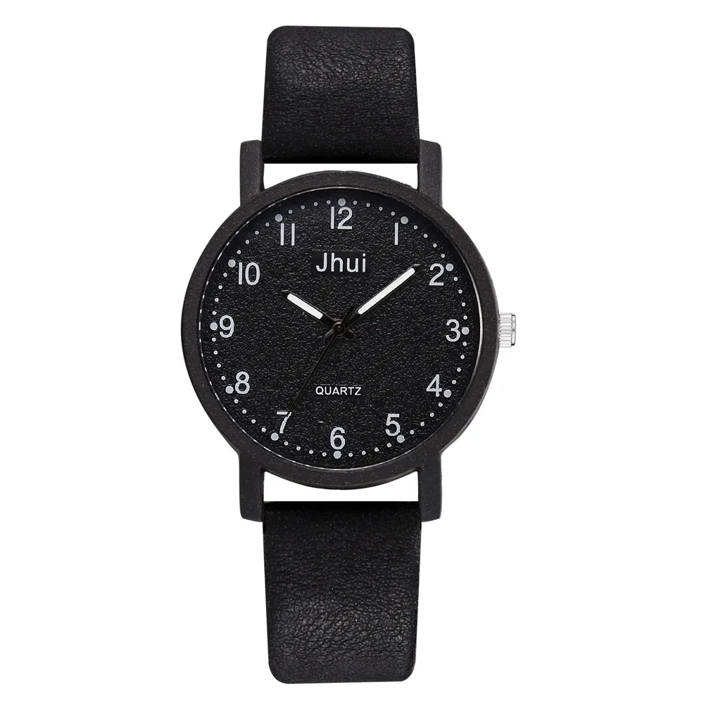 Лидер продаж женские часы модные римские цифры Циферблат Женские кварцевые наручные часы Изысканный кожаный ремешок часы Zegarki Damskie# L - Цвет: Black