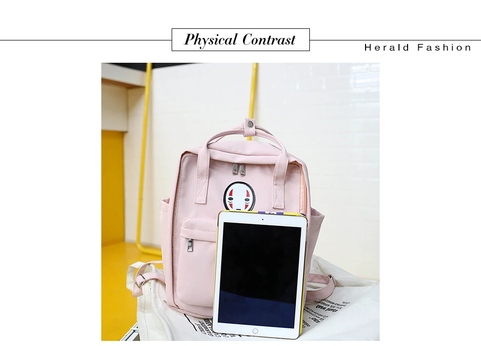Herald Fashion Women Backpack Casual Student Bag for School Teenagers Girl Ladies Canvas Fabric Backpack Female Bookbag Mochila