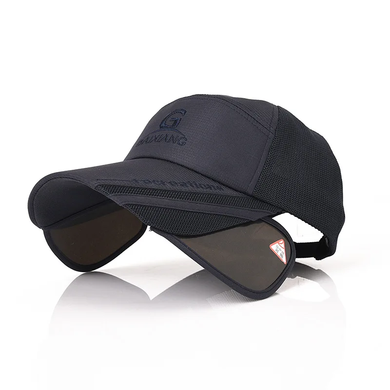 

New Style Spring And Autumn Men Outdoor Baseball Cap Summer Women's Topee Extendable Lengthened Brim Fishing wang mao zi Wholesa