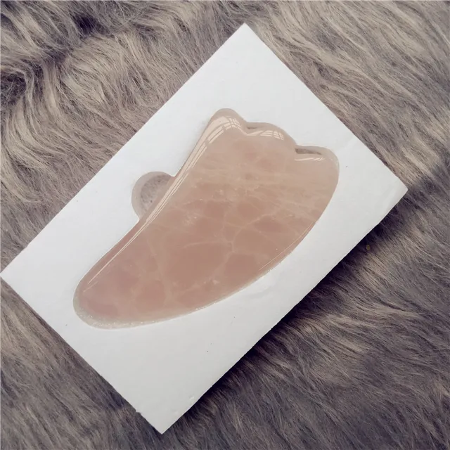 Natural Jade Gua Sha Scraper Board Massage Rose Quartz Jade Guasha Stone For Face Neck Skin