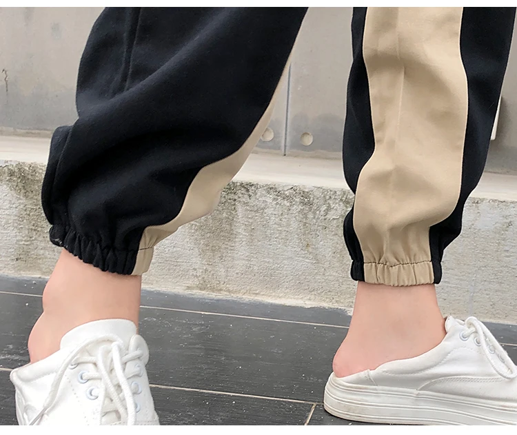 Строчки Harlan jogger комбинезоны уличная хип хоп повседневные спортивные брюки с карманами женские брюки Харадзюку модные девять брюк
