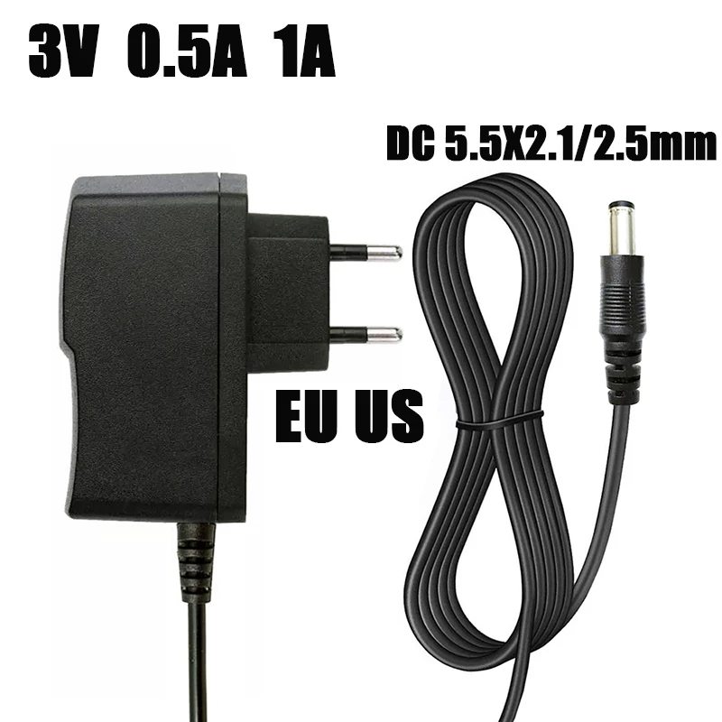 

1pcs AC 100-240V DC 3V 1A 1000ma AC/DC Adapter Converter Adapter 3 V Volt Charger Power Supply drive for MINI micro dc motor