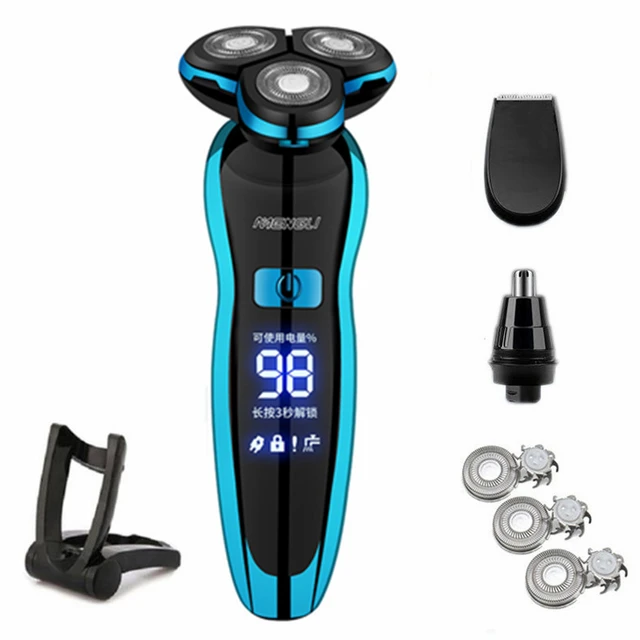 Electric Razor Electric Shaver Rechargeable Shaving Machine for Men Beard Razor Wet-Dry Dual Use Water Proof Fast Charging ZN8508-Blue 03