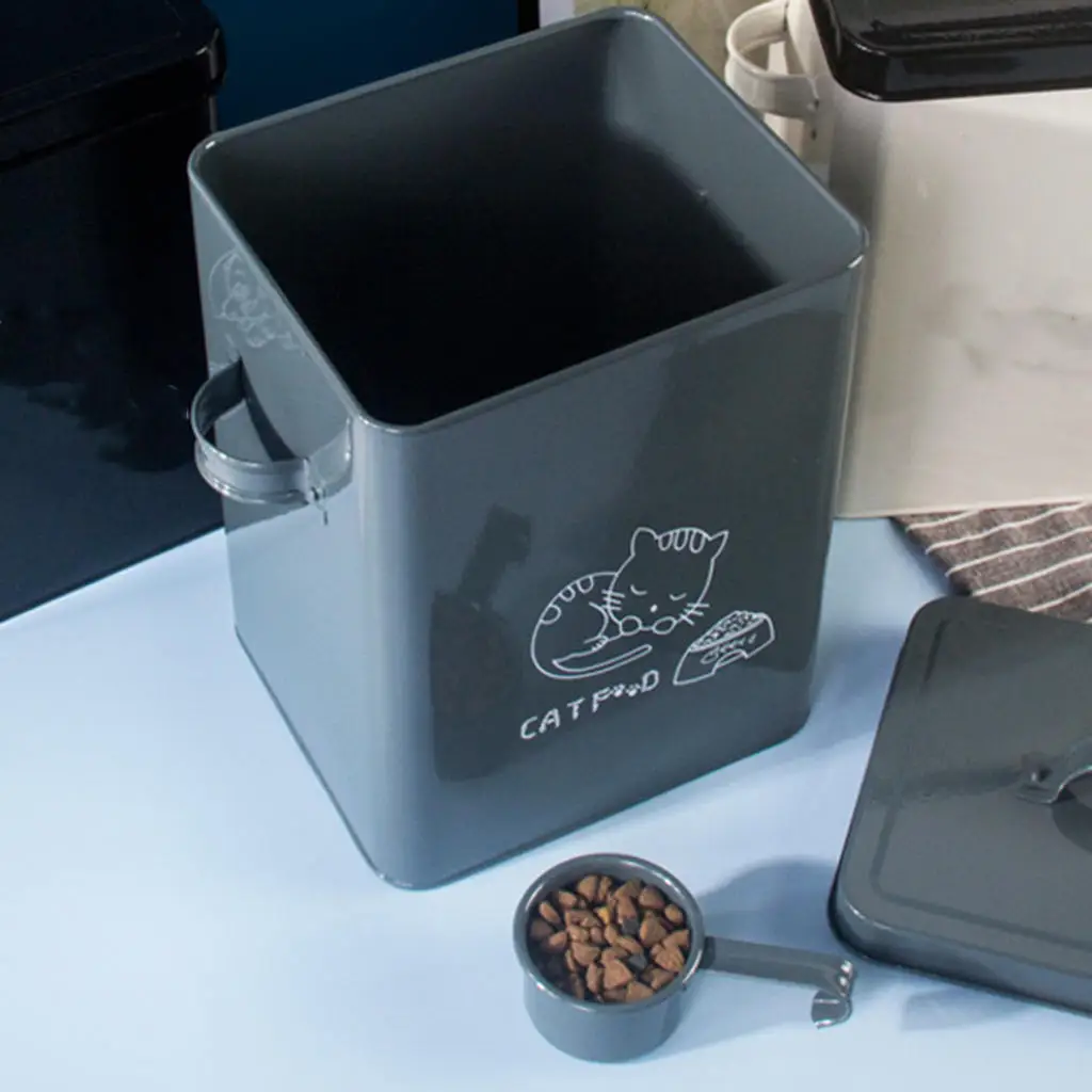 Toaboa Waschmittelbox Aus Eisen - 25x15x26cm Mit Deckel & Löffel | Feuchtigkeitsdichte Aufbewahrung