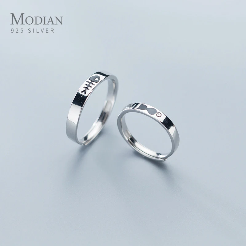 Парные кольца Modian в виде кошки рыбьей кости для мужчин и женщин из чистого