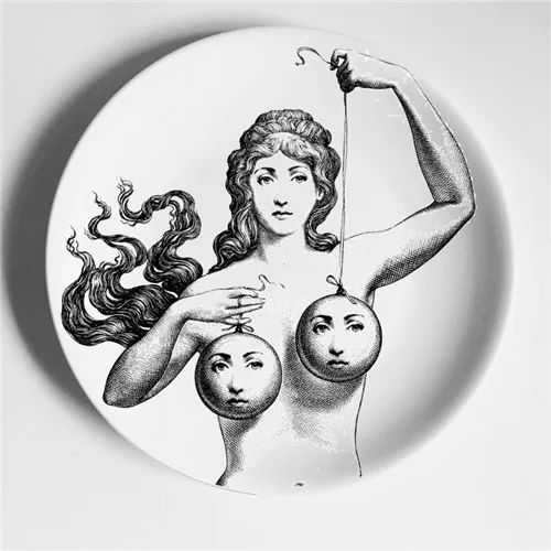 20 Горячая Красота иллюстрация rosenthal Piero fornasetti тарелки настенные подвесные декоративные ремесленные блюда для дома/отеля/бара/образца комнаты фон тарелка - Цвет: 20