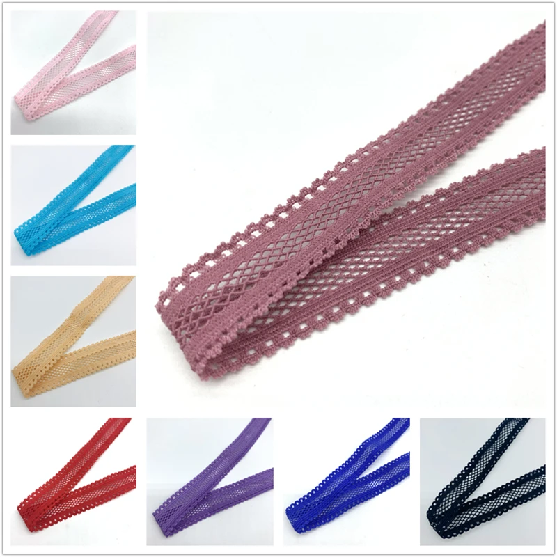 5yards/Lot 15mm Elastic Grid Ribbon Fold Over Spandex Elastic Band For ...