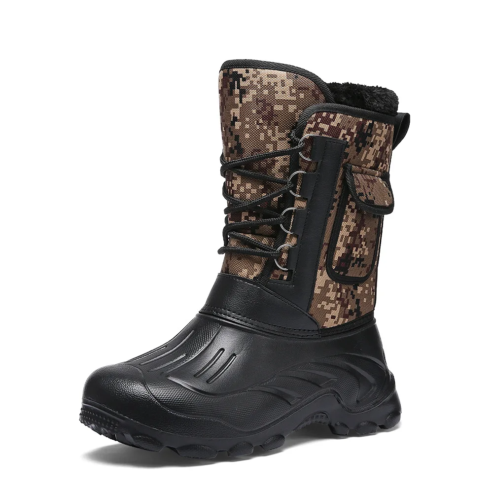 UPUPER, новые зимние ботинки мужские водонепроницаемые ботинки для дождя с мехом, плюшевая теплая зимняя мужская обувь мужские повседневные рабочие сапоги для рыбалки