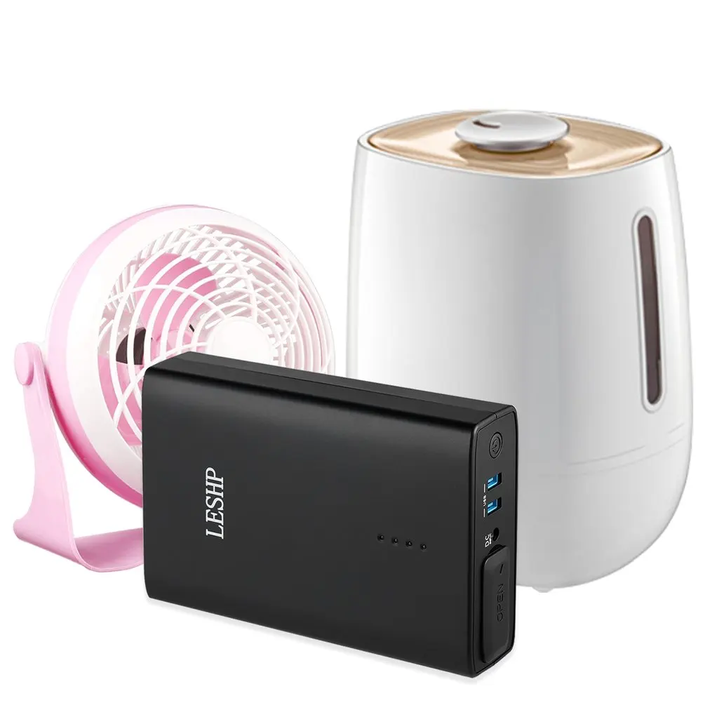  LESHP 27000mAh Portable Power Bank Travel Charger Built-in AC Output Dual USB LED Indicator For Mac