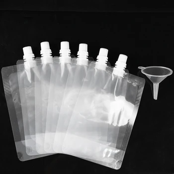 

12pcs Liquor Storage Pouch Concealable Drinking Flasks Cruise Bags with 2Pcs Funnels for Booze Cocktails Reusable Plastic Pouch