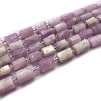 

6x8mm Natural Purple Spodumene Stone Beads 15‘’ Column Barrel DIY Loose Beads For Jewelry Making Beads Bracelet Necklace Gift