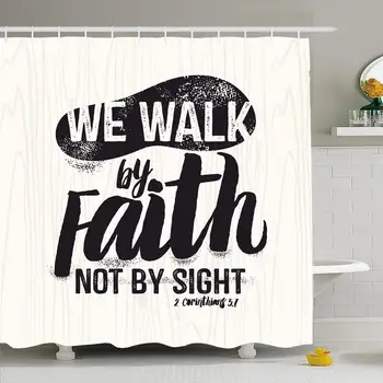 

Shower Curtain Set with Hooks 72x78 Membership Lettering Love Quote Cross 7 United Encouraging Corinthians Pray We 5 Hope Not 2