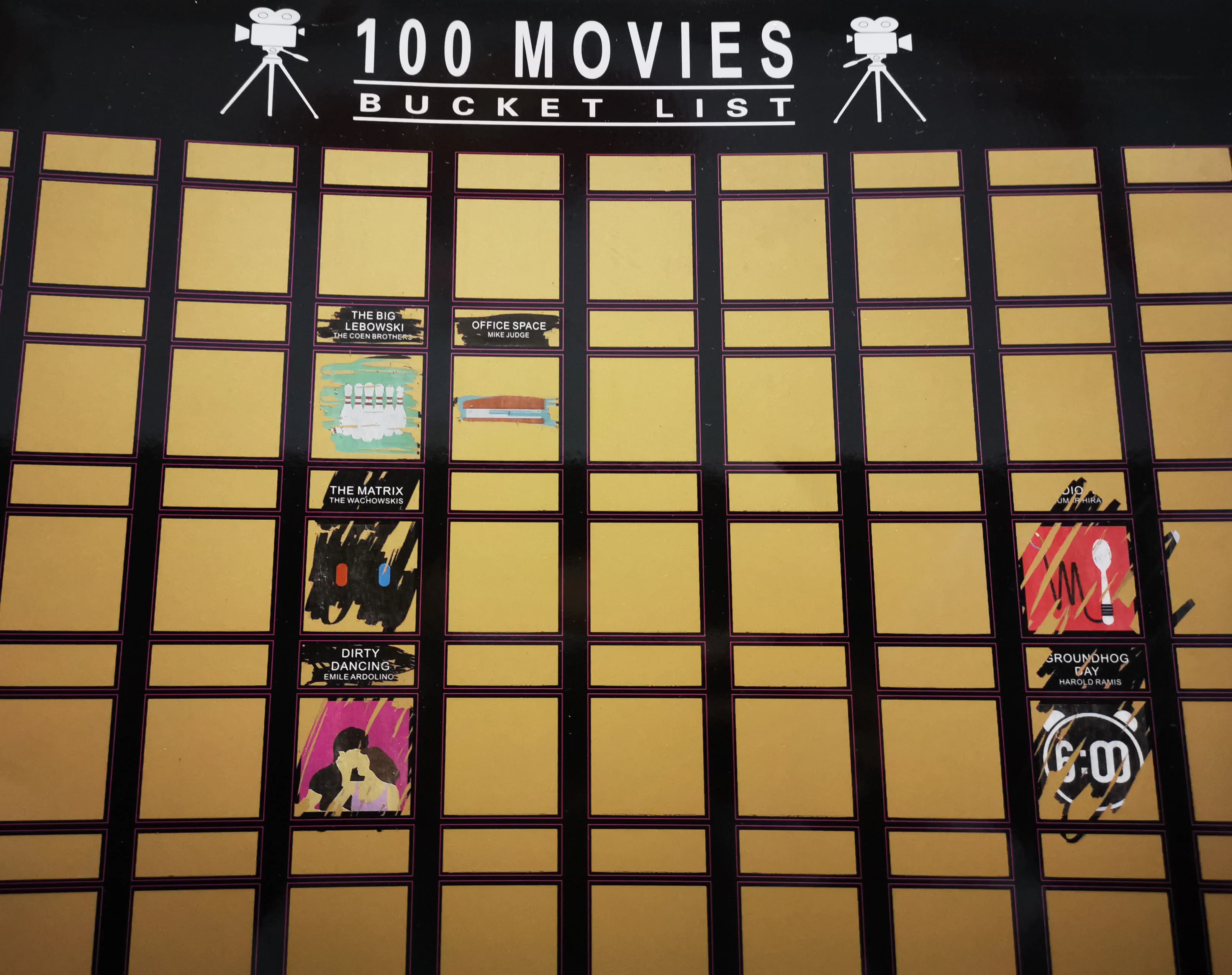Hualieli 100 Movies Scratch off Poster Bucket List Poster da Parete Top 100 Anime Scratch off Poster Miglior Compleanno per Gli Amanti del Cinema Hualieli 100 Movies Scratch off Poster Bucket List Poster da Parete Top 100 Anime Scratch off Poster Miglior Compleanno per Gli Amanti del Cinema