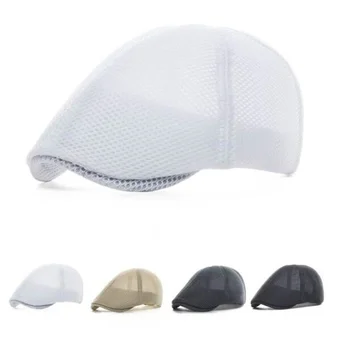 

New fashion beret classic retro newsboy hat summer shade breathable mesh hats men and women universal Outdoor general cap