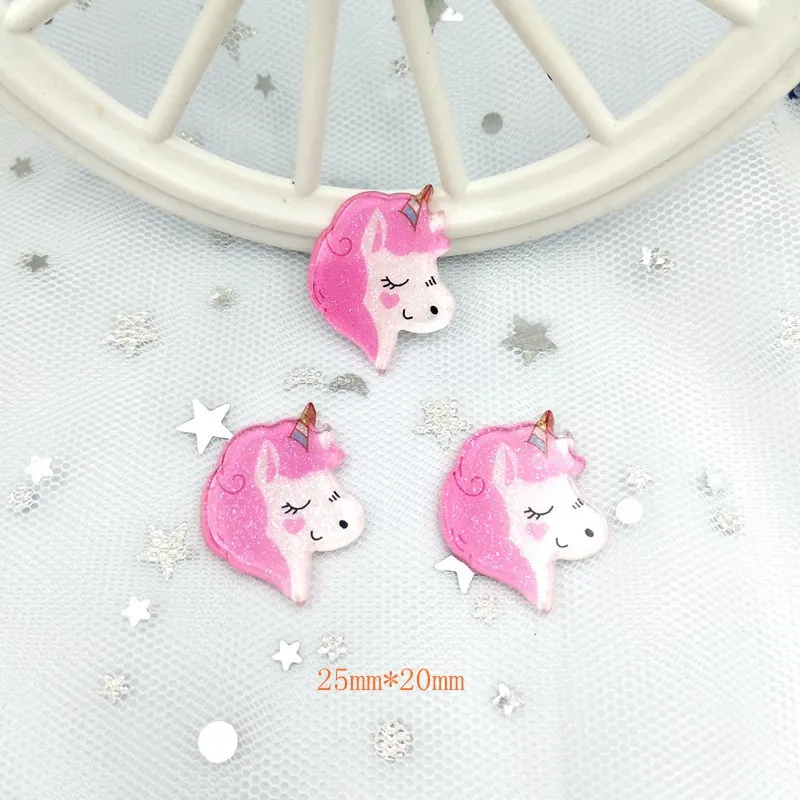 

10 pcs resin new cute flat Unicorn crafts production DIY wedding Scrapbook