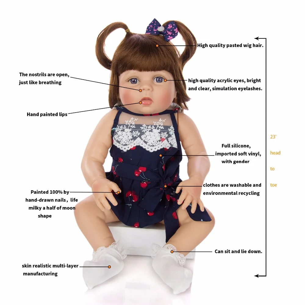 55 см 1,85 кг модные виниловые силиконовые реалистичные детские игрушки для девочек в детском саду, игрушки для сна