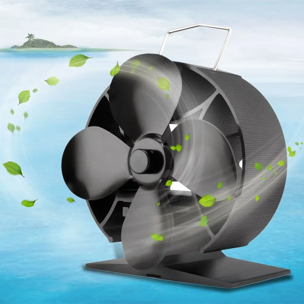 

Round 4 Blades Heat Powered Stove Fan Fuel Saving Solid Aluminum Stove Fan Eco-friendly Premium Stove Fan Blower For Home