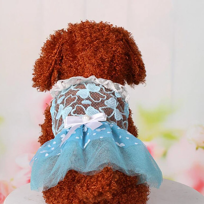 Spring Summer pet Dog Dress Wedding Clothes for Small Dogs Pet Clothing Puppy Tulle Cat Dresses | Дом и сад
