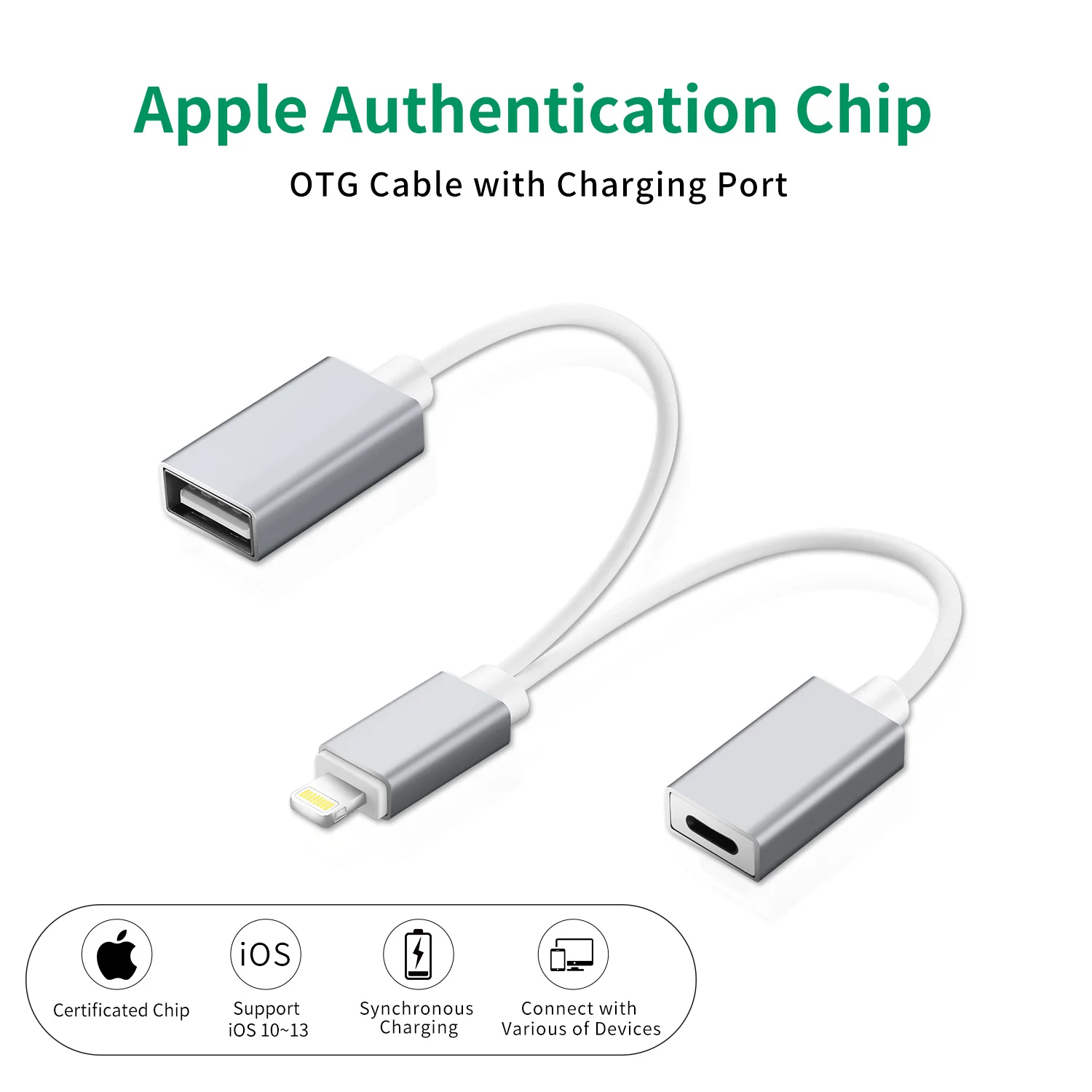 2 в 1 8Pin к USB OTG кабель синхронная Зарядка для iPhone iPad iOS от 10 до 13 мужчин и женщин Поддержка большинства USB устройств