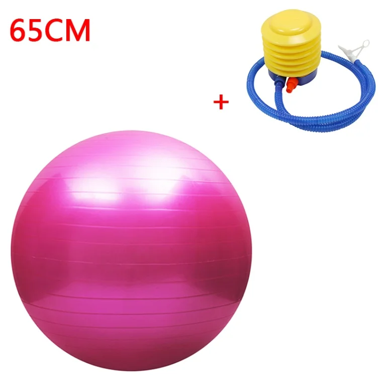 Pink 65cm Анти-всплеск йога мяч утолщенное удержание равновесия мяч Пилатес Барре физический мяч для фитнеса 45/55/65/75 см с воздушным насосом - Цвет: Pink 65cm